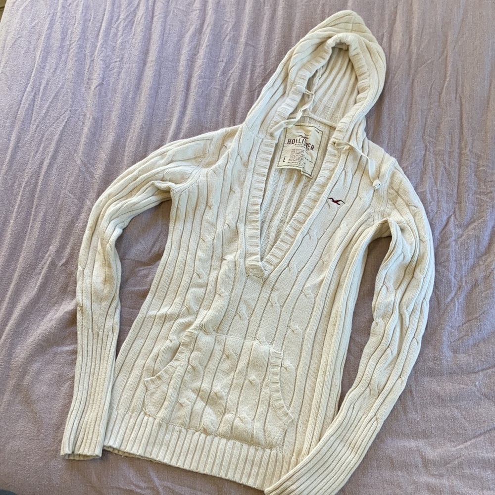 Hollister Hooded V-Neck Sweater